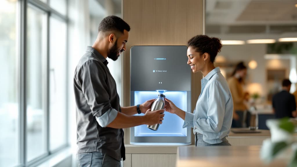 Connected dispenser providing hydration in a shared workspace
